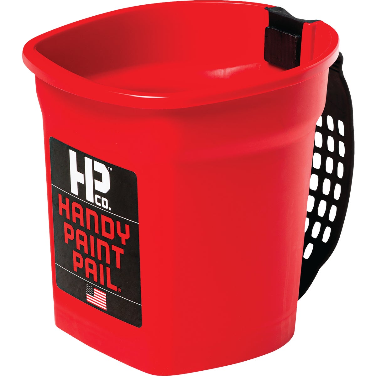 HANDy Paint Pail 1 Qt. Red Painter's Bucket with Adjustable Strap And Magnetic Brush Holder