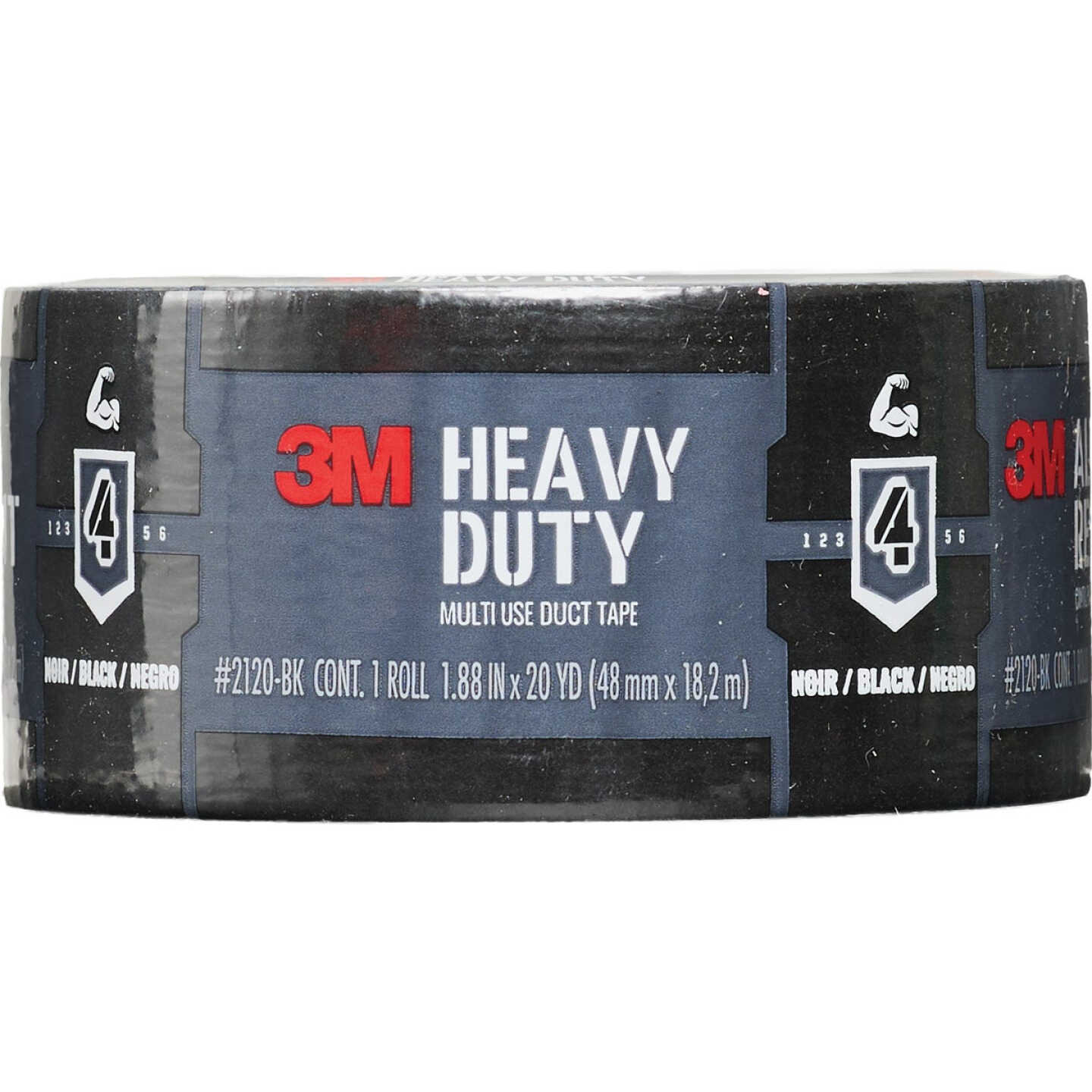 3M 1.88 In. x 20 Yd. Black Heavy Duty Duct Tape Image 2