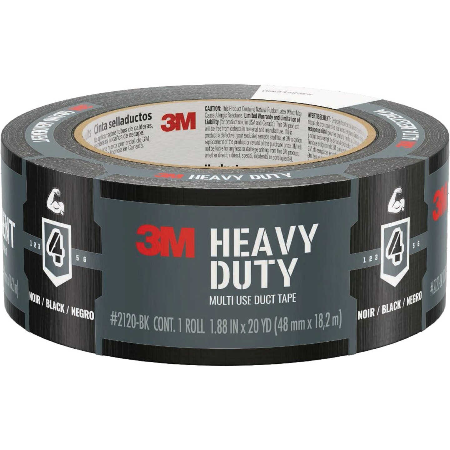 3M 1.88 In. x 20 Yd. Black Heavy Duty Duct Tape Image 1