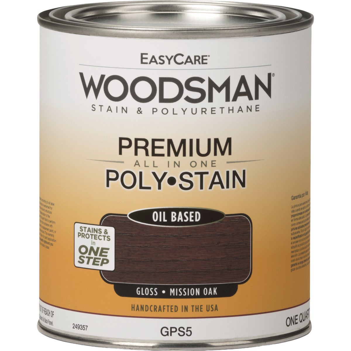 EasyCare Woodsman Gloss Polyurethane Stain, Mission Oak, 1 Qt.