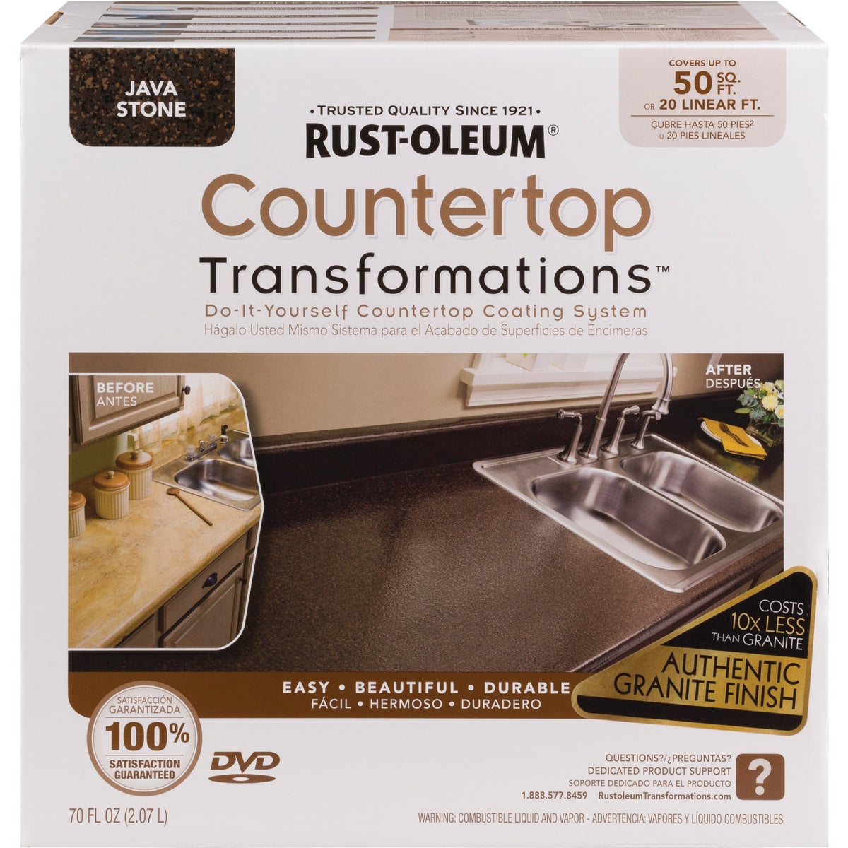 Rust-Oleum Transformations Javastone Satin Granite Look Wide Countertop Coating