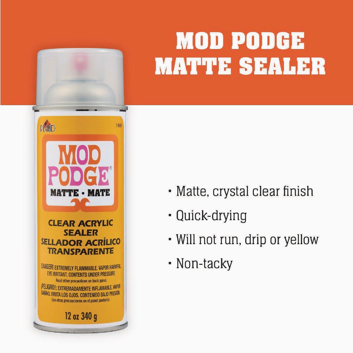 Mod Podge 12 Oz. Clear Acrylic Sealer Spray, Matte Image 2