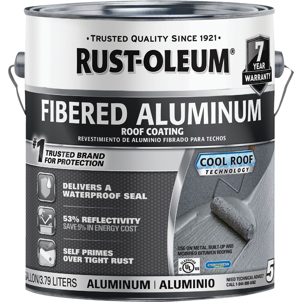 Rust-Oleum 510 1 Gal. 7-Year Fibered Aluminum Roof Coating Image 3
