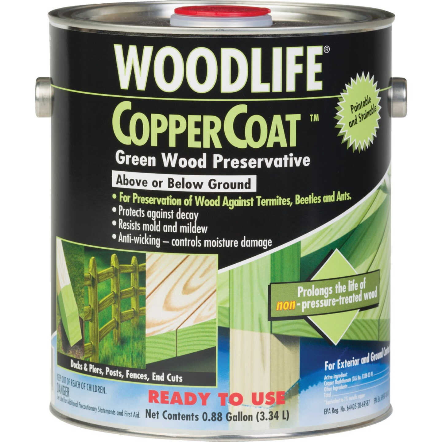 Rust-Oleum Woodlife Water-Based Coppercoat Green Wood Preservative, 1 Gal. Image 7
