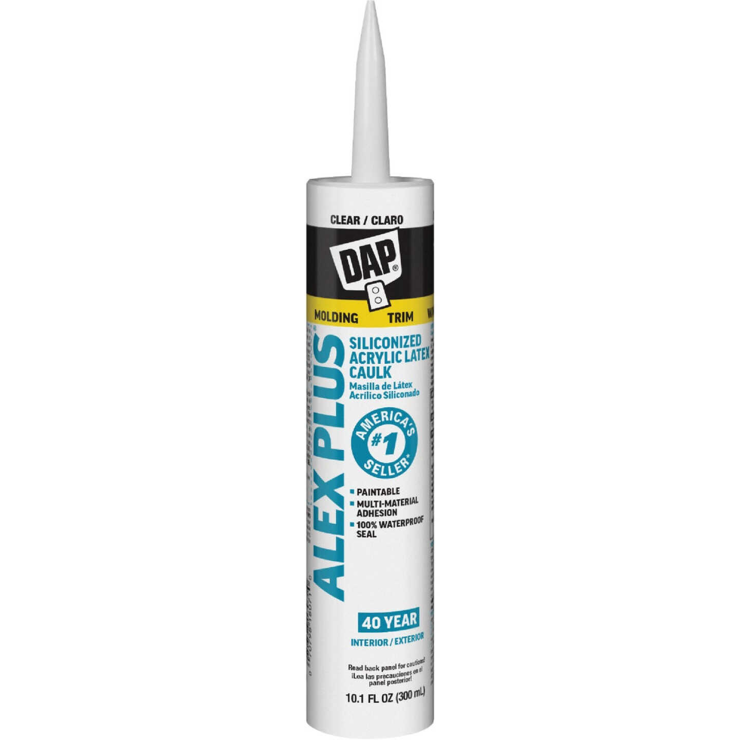 Dap Alex Plus 10.1 Oz. All Purpose Clear Siliconized Acrylic Latex Caulk Image 1