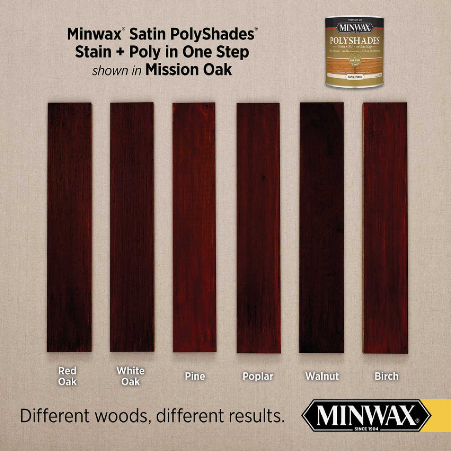 Minwax Polyshades 1/2 Pt. Satin Stain & Finish Polyurethane In 1-Step, Mission Oak Image 3