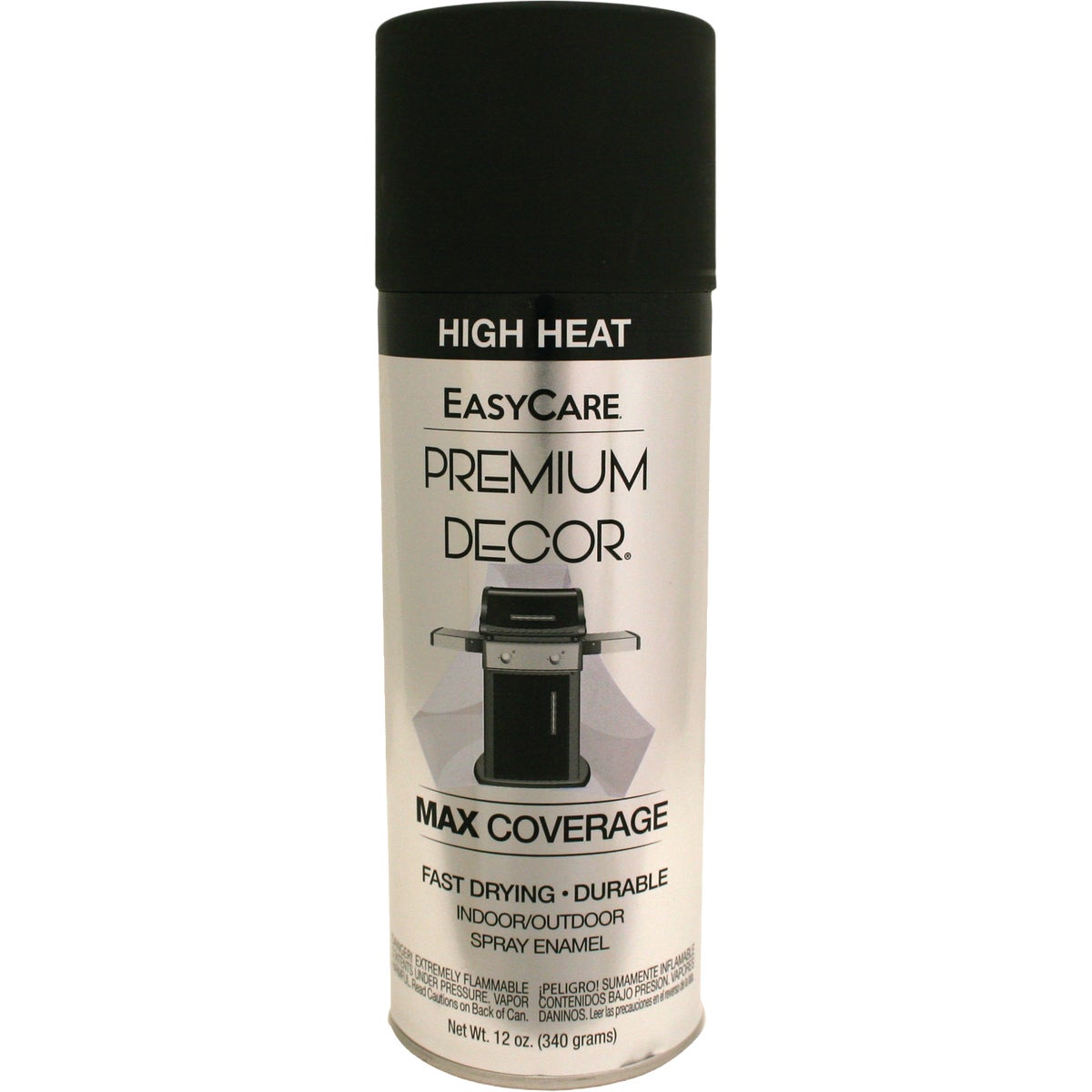 EasyCare Premium Decor 12 Oz. High Heat Spray Paint, Flat Black Image 1