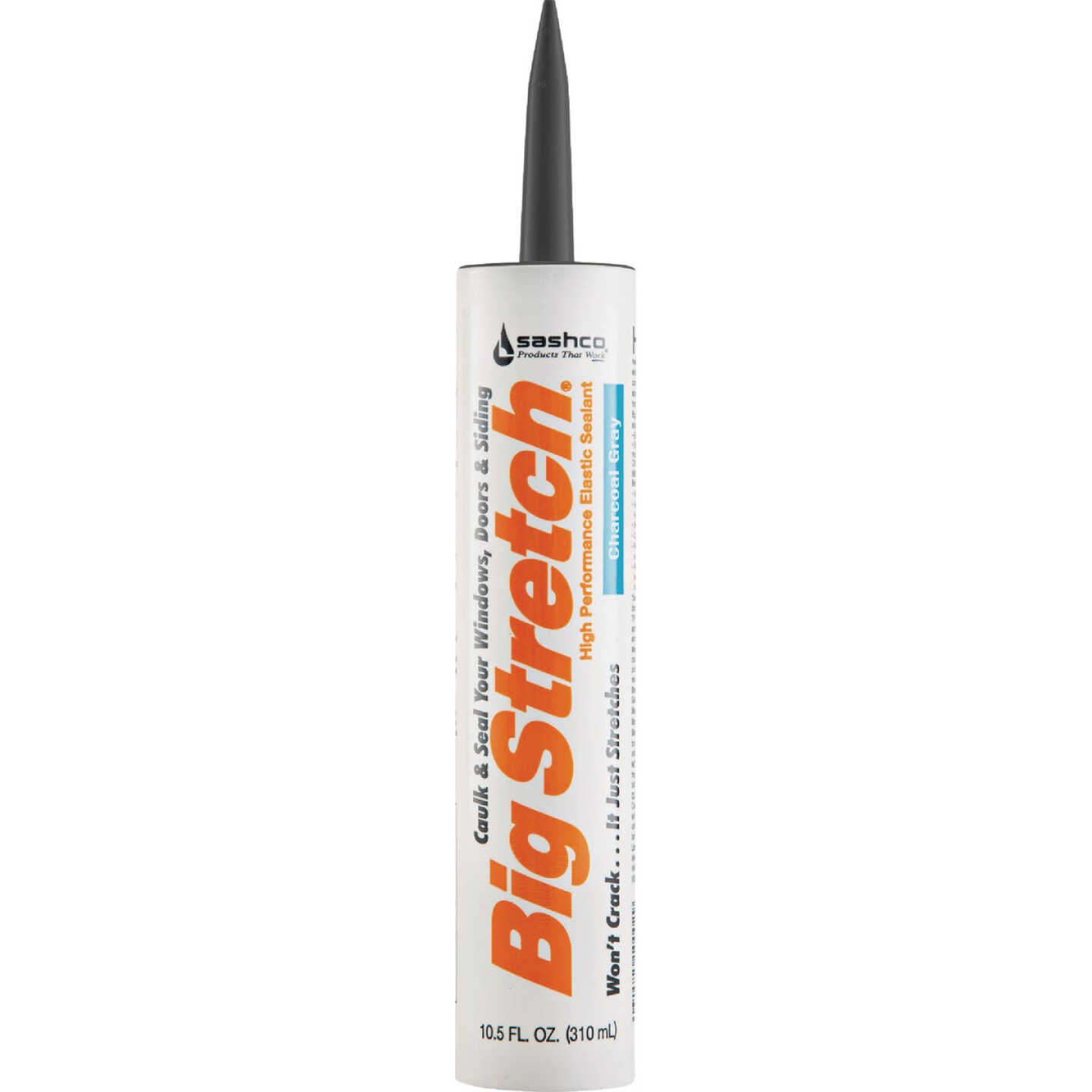 Sashco Big Stretch 10.5 Oz. Acrylic Elastomeric Caulk, Charcoal Gray Image 1