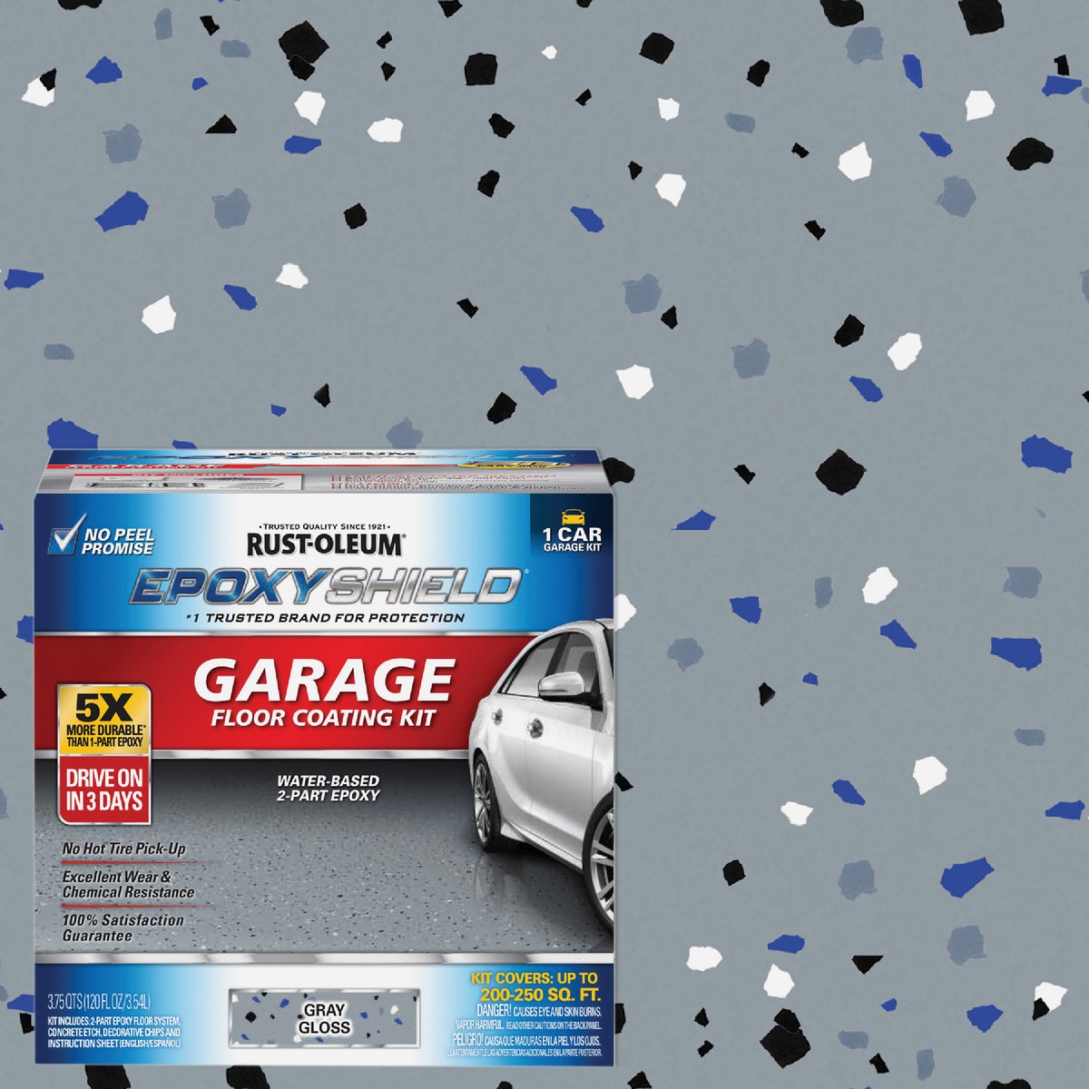 Rust-Oleum EPOXYSHIELD Gloss Garage Floor Coating Kit, Gray, 120 Oz. Image 1