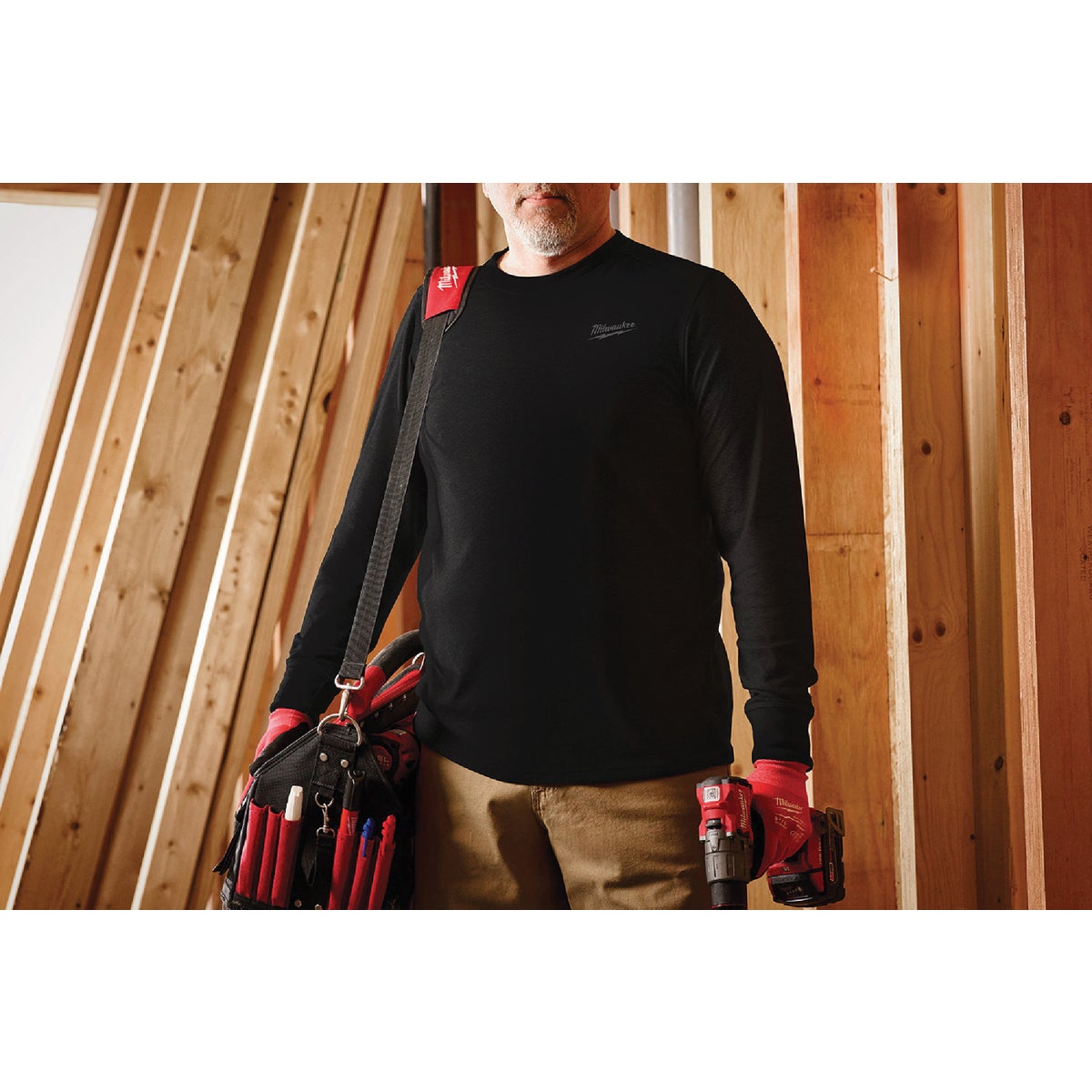 Milwaukee Large Black Long Sleeve Unisex Hybrid Work Shirt Image 6