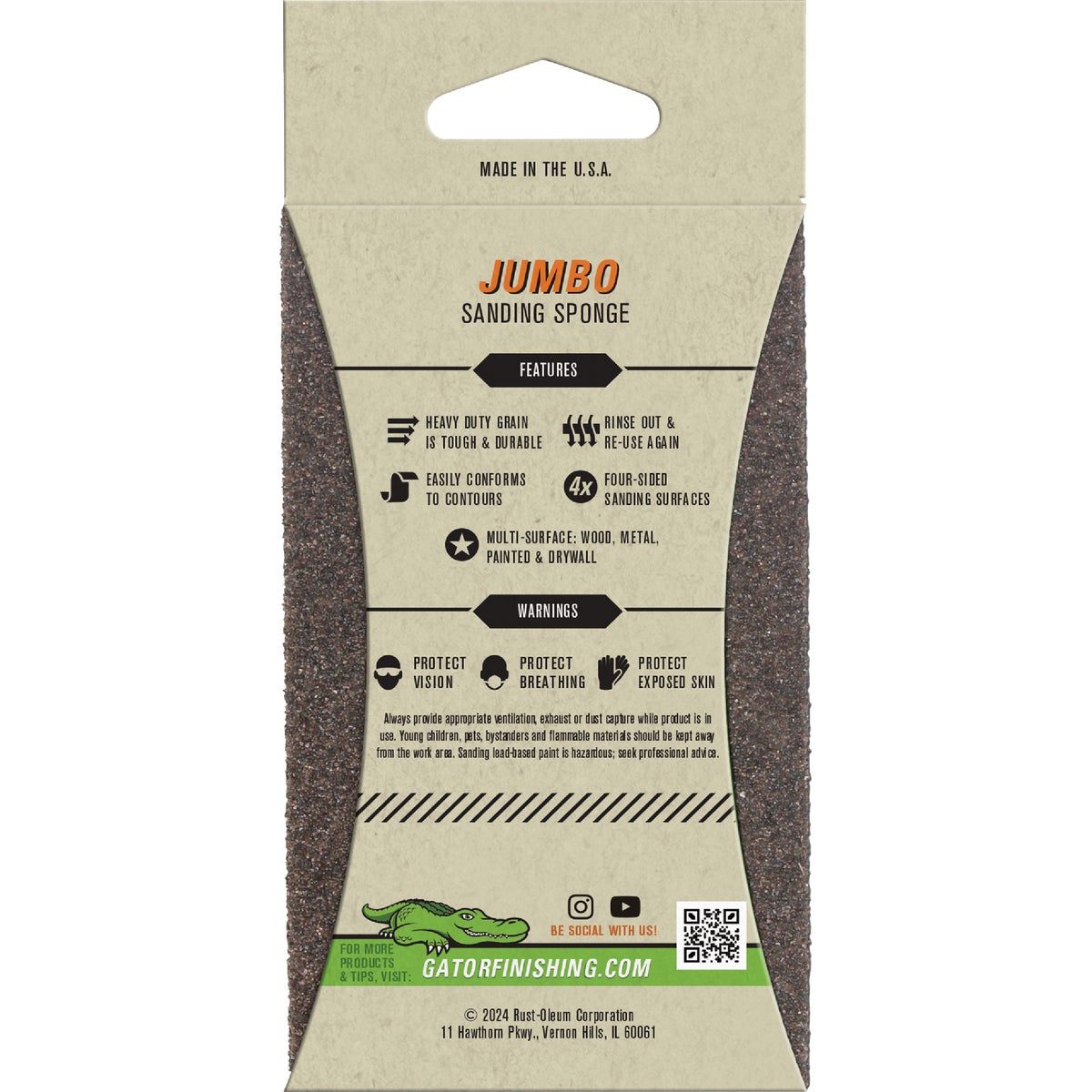 Gator 3 In. x 5 In. 36-Grit Jumbo Sanding Sponge