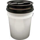 Leaktite Screw-Top Lid for 3.5 & 5 Gal. Pail, Black Image 2