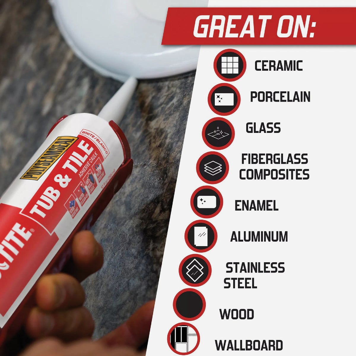 Loctite Polyseamseal 10 Oz. White Kitchen & Bath Caulk Image 3
