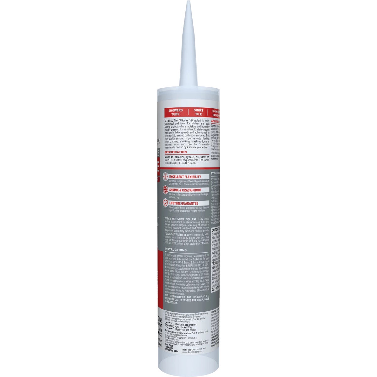 GE Silicone 1 Tub & Tile, Clear, 10.1  Oz. Cartridge Image 7