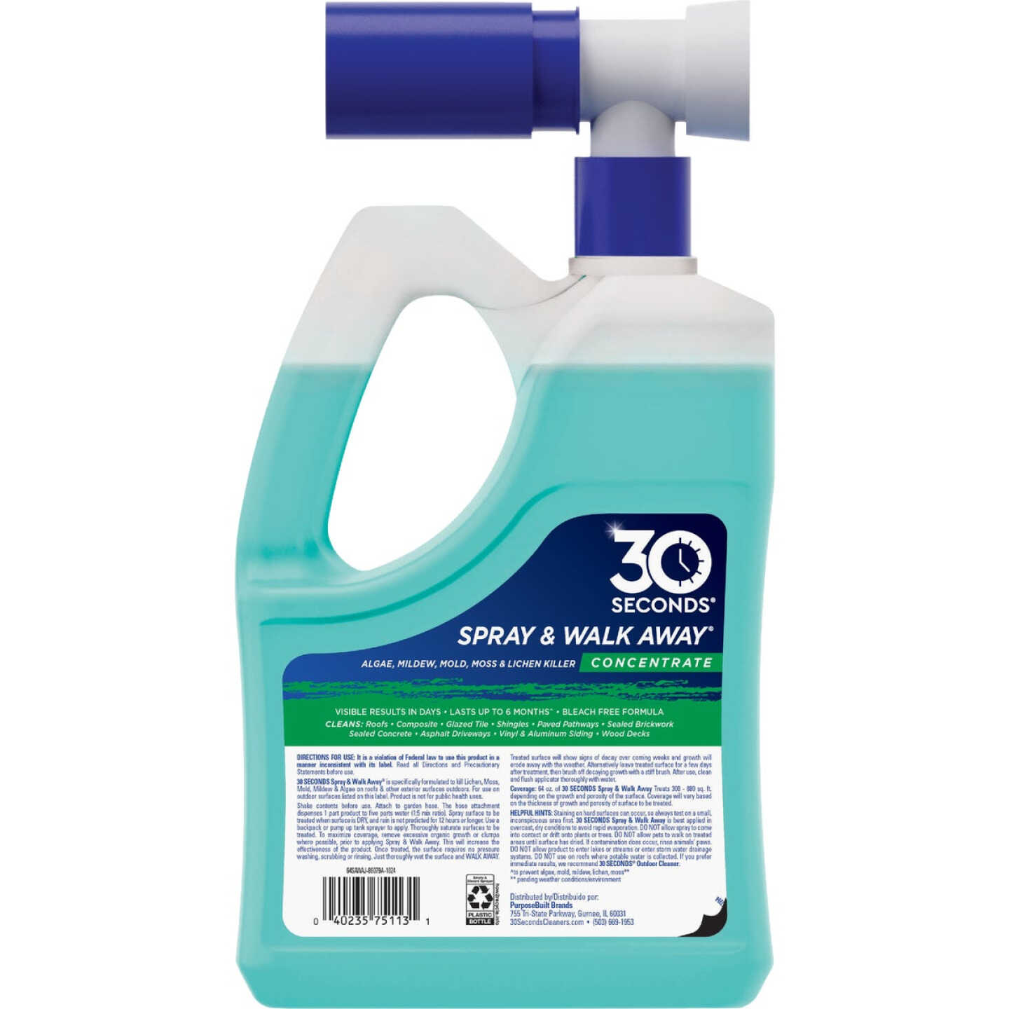 30 Seconds Spray and Walk Away Concentrate with Hose End, 64 Oz. Image 2