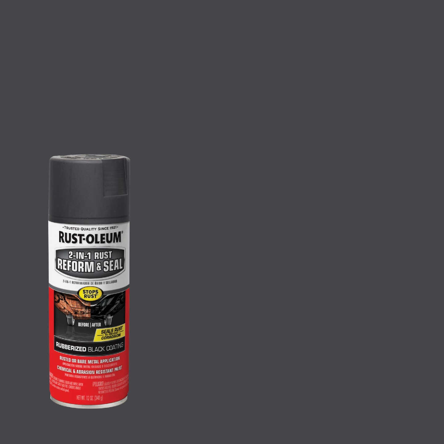 Rust-Oleum Stops Rust 2-In-1 Rust Reform and Seal Spray, 12 Oz., Black Image 1