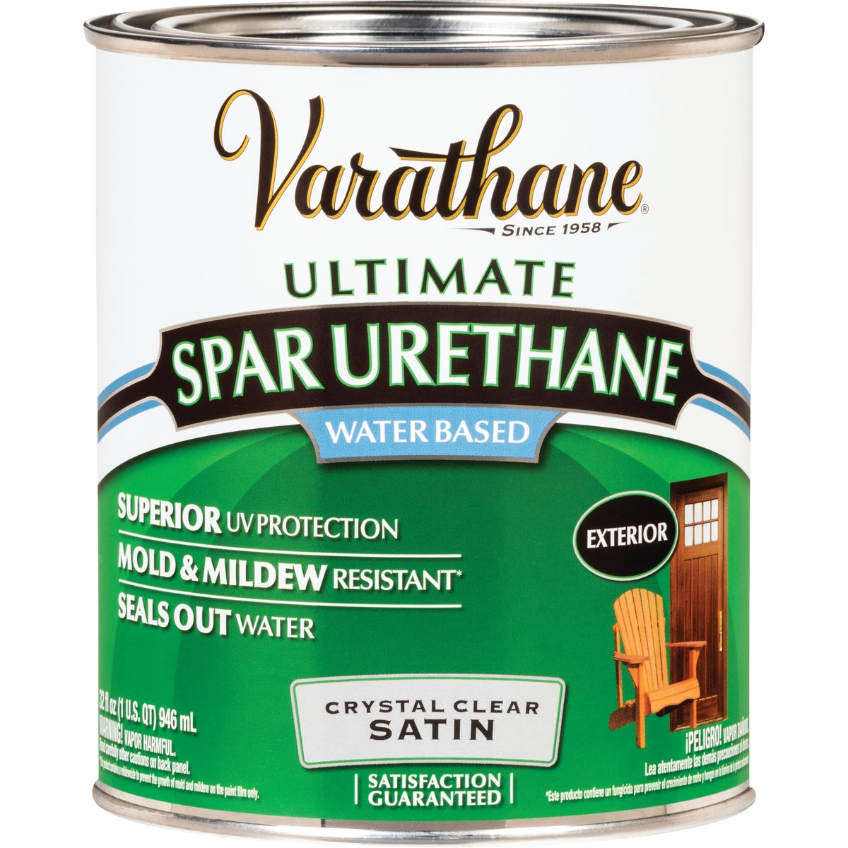 Varathane Satin Clear Water Based Exterior Spar Urethane, 1 Qt. Image 2