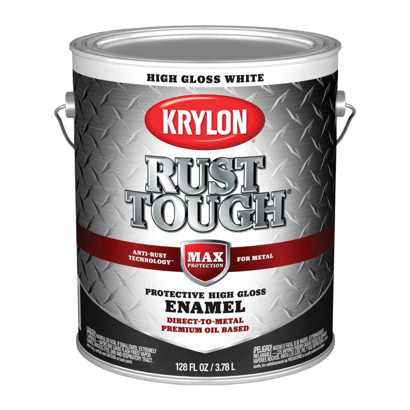 Krylon Rust Tough DTM Oil-Based Gloss Rust Control Enamel, White, 1 Gal. Image 1