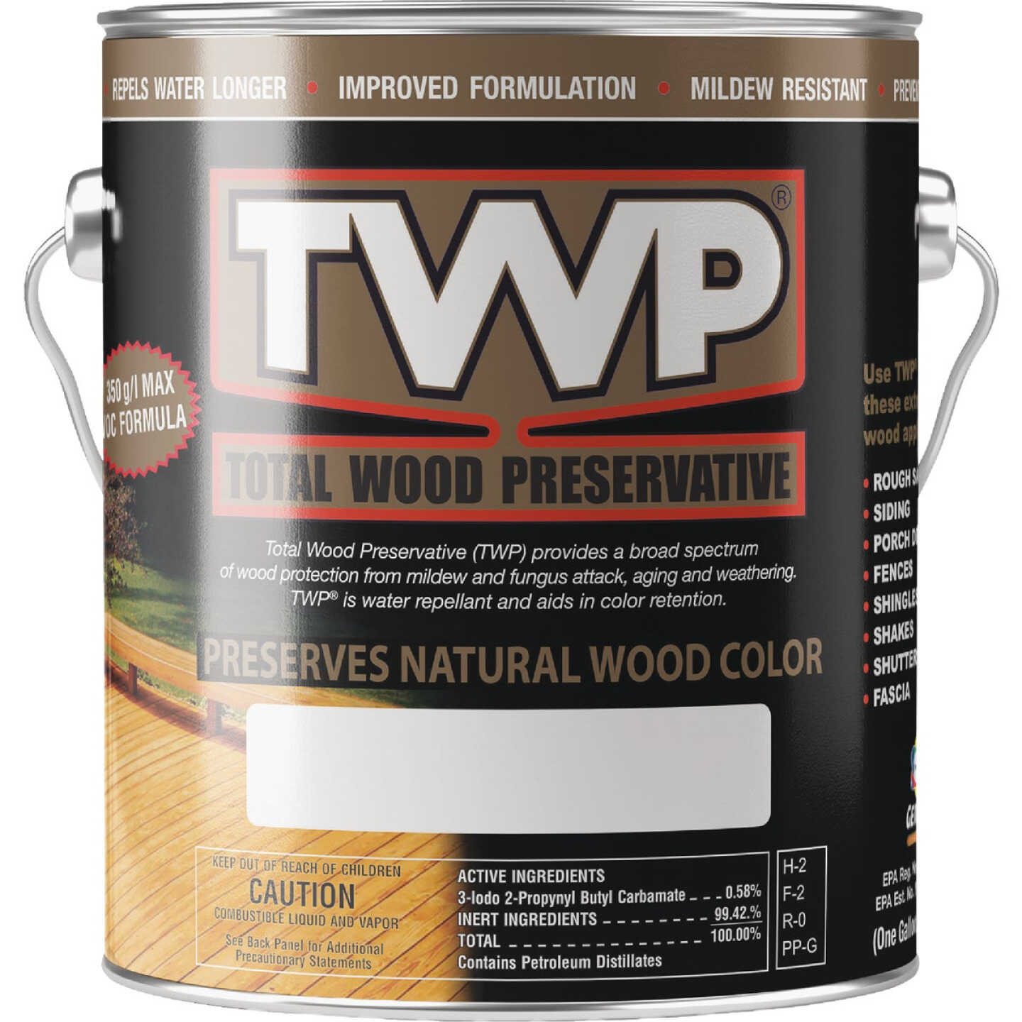 TWP 1500 Series Low VOC Wood Preservative Deck Stain, Cedartone, 1 Gal. Image 1