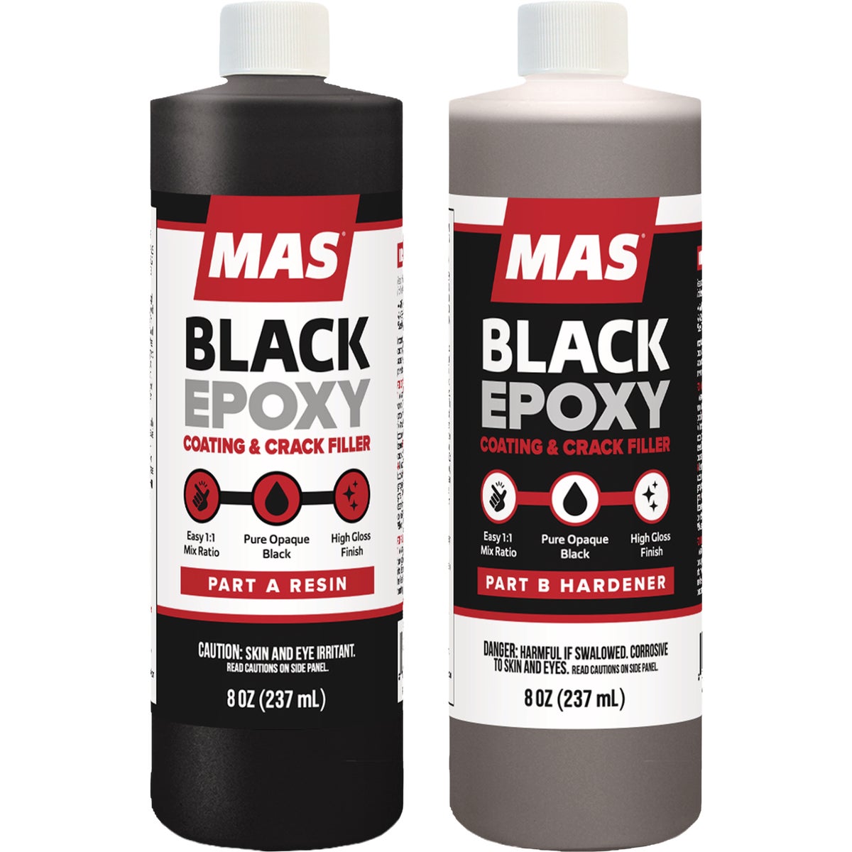 MAS Black Epoxy Coating & Crack Filler Kit (2-Piece) Image 1