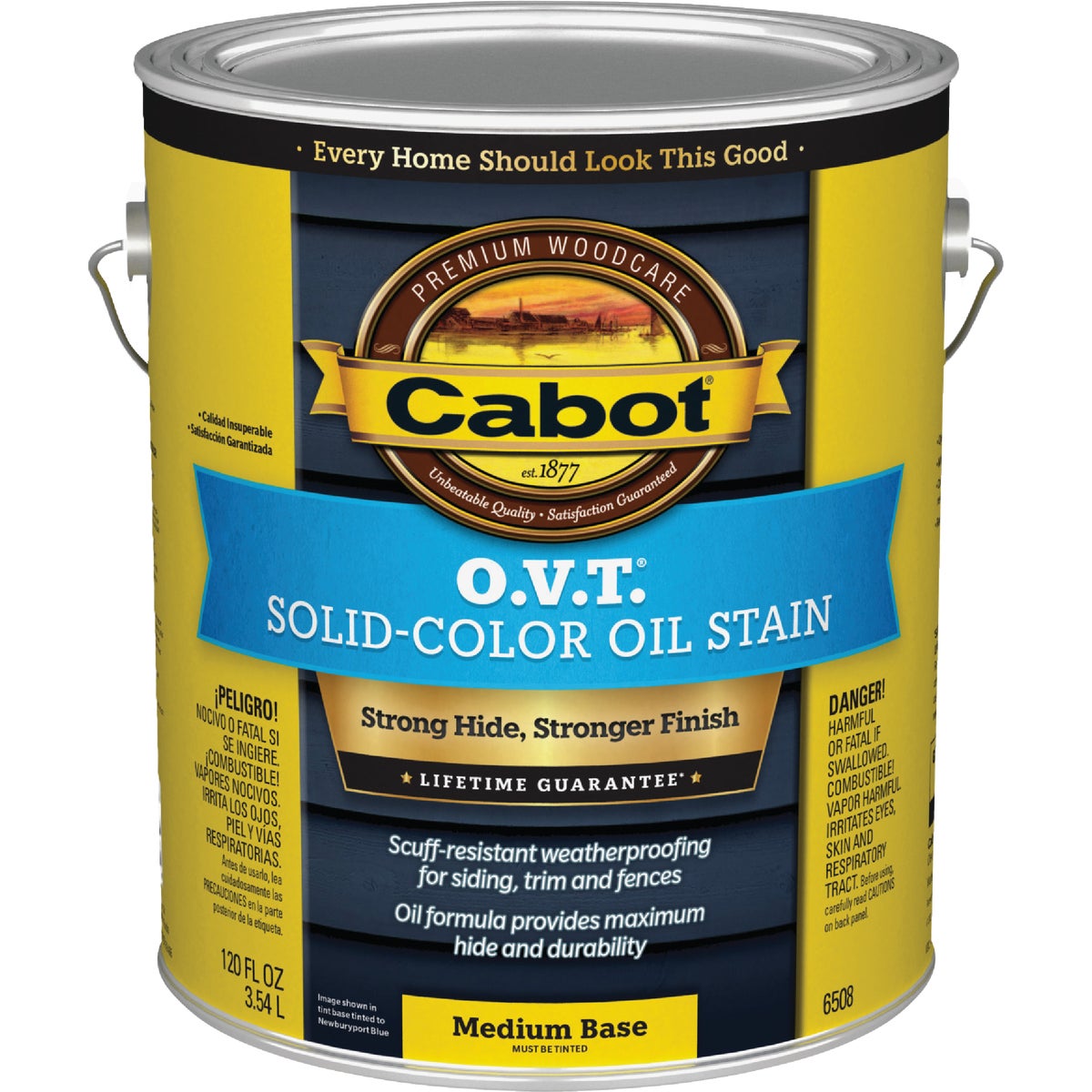 Cabot O.V.T. Solid Color Oil Exterior Stain, 6508 Medium Base, 1 Gal.