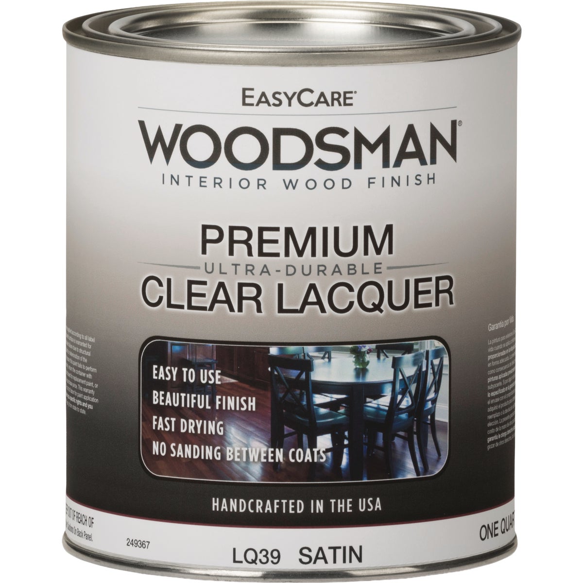 EasyCare Woodsman Satin Brushing Lacquer, Clear, 1 Qt.