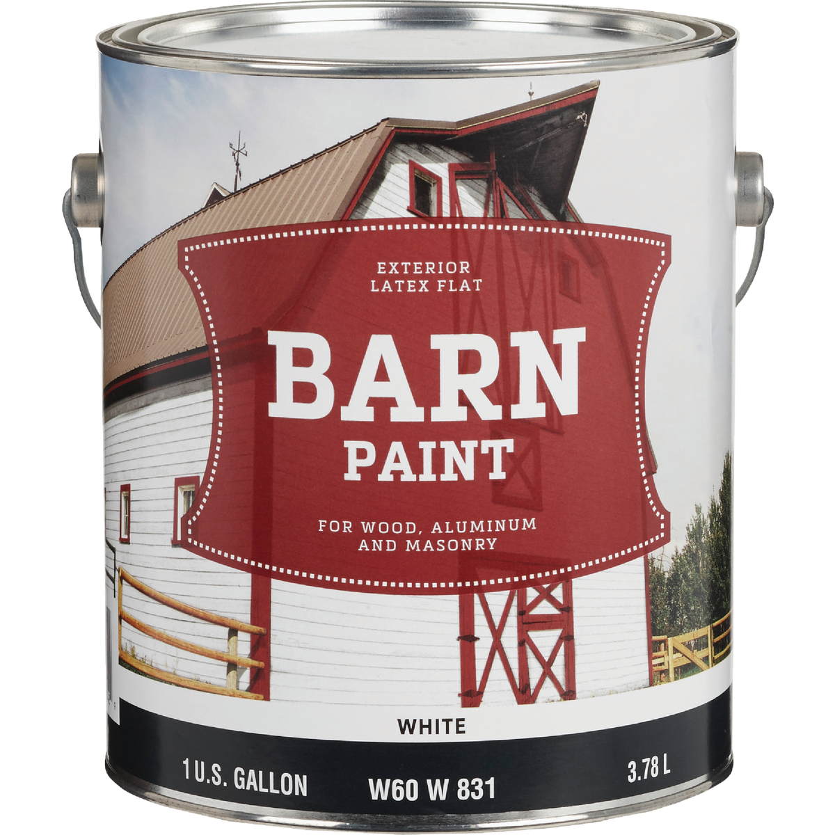 Do it Best Latex Flat Exterior Barn Paint, White, 1 Gal. Image 1
