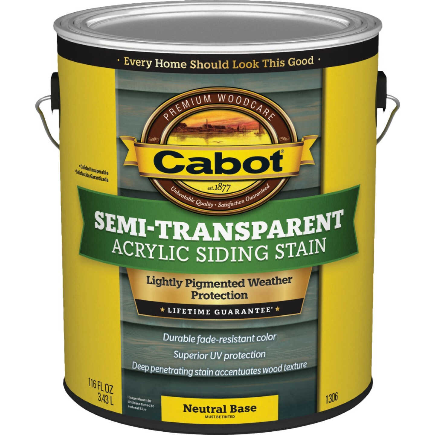 Cabot Semi-Transparent Exterior Siding Stain, 1306 Neutral Base, 1 Gal. Image 1