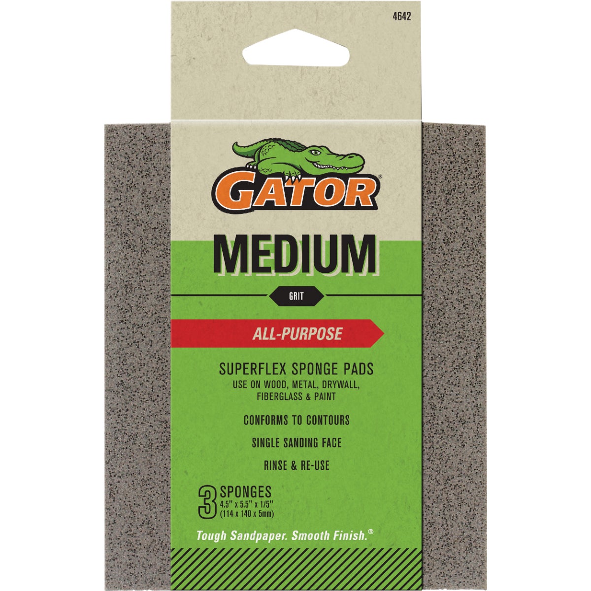 Gator Grit 4.5 In. x 5.5 In. 120-Grit Premium Sanding Pad (3-Pack)