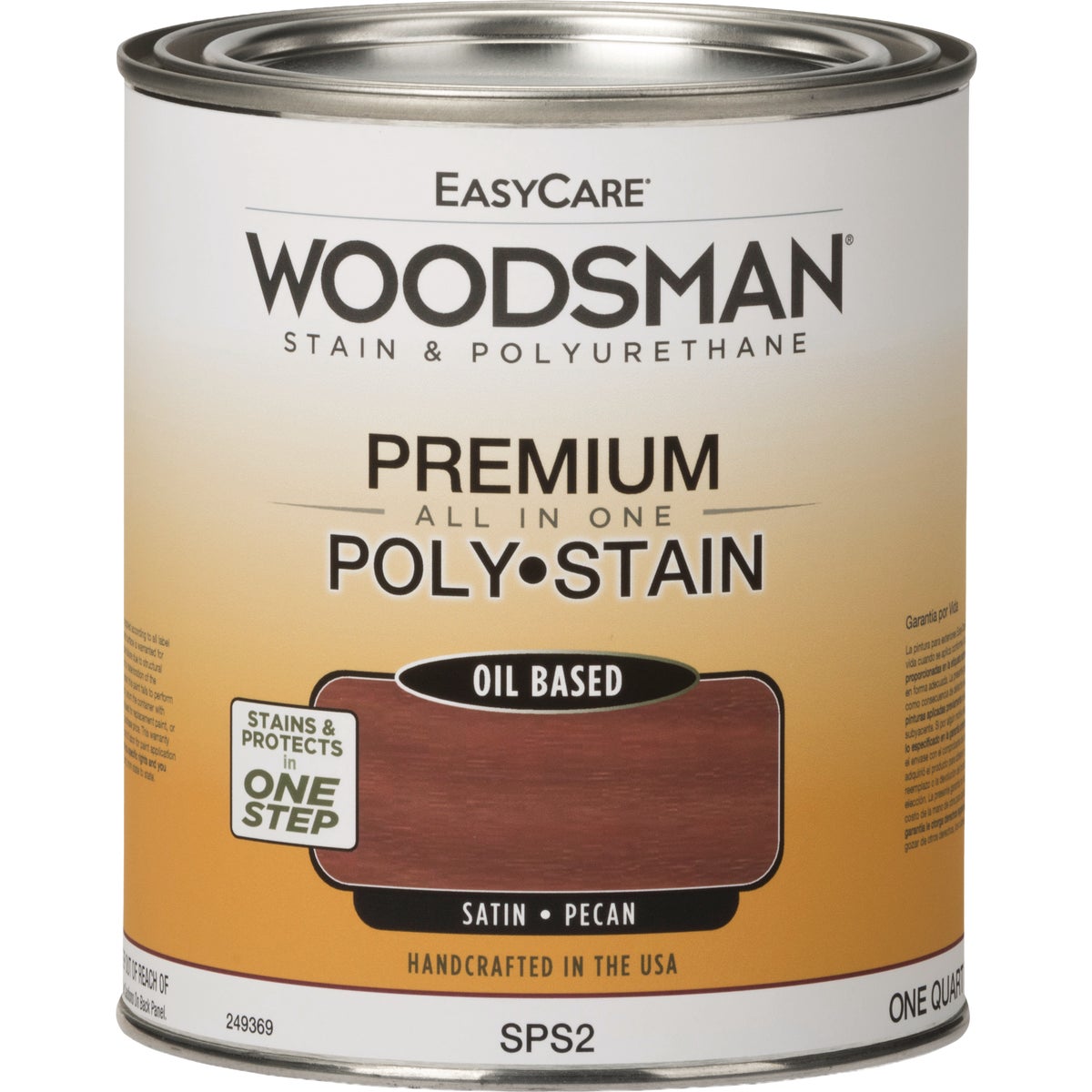 EasyCare Woodsman Satin Polyurethane Stain, Pecan, 1 Qt.