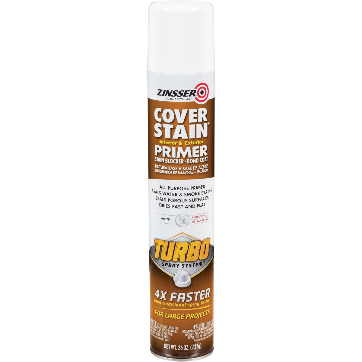 Zinsser 26 Oz. Cover Stain Primer Spray with Turbo Spray System, Flat White Image 6