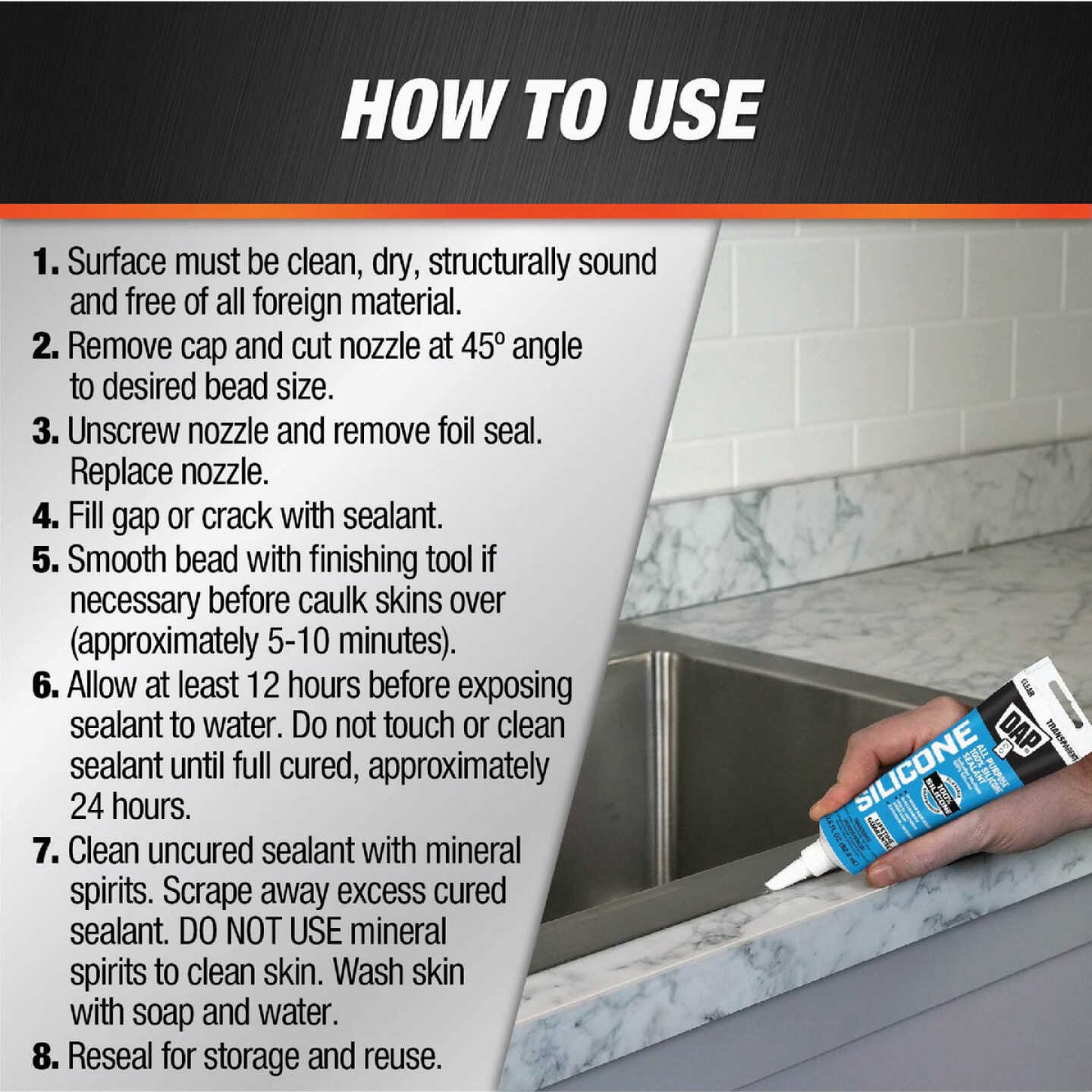 Dap 2.8 Oz. Window, Door & Siding Silicone Sealant, Clear Image 3