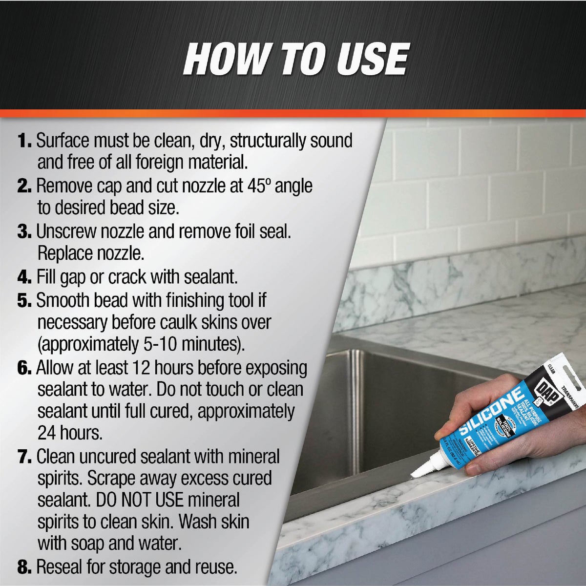 DAP 2.8 Oz. Window, Door & Siding Silicone Sealant, White Image 3