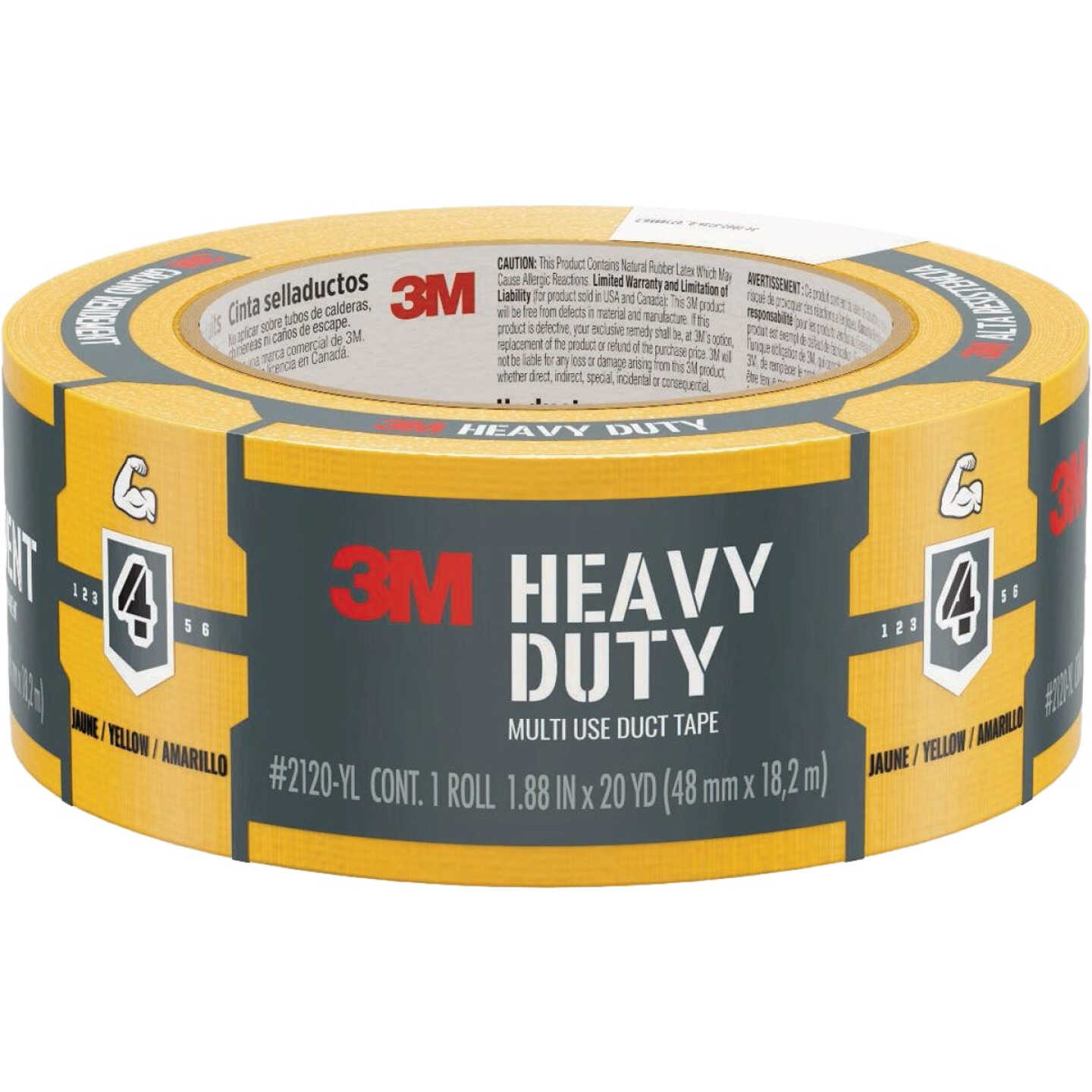 3M 1.88 In. x 20 Yd. Yellow Heavy Duty Duct Tape Image 1