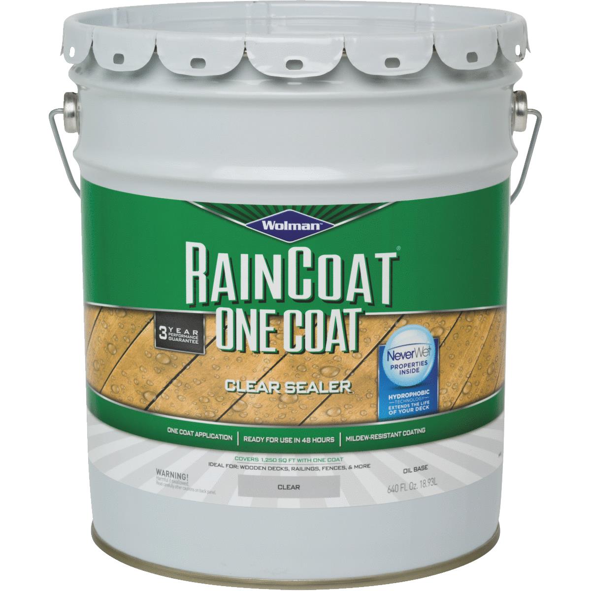 Wolman RainCoat One Coat Alkyd/Oil Base Clear Sealer, Clear, 5 Gal.