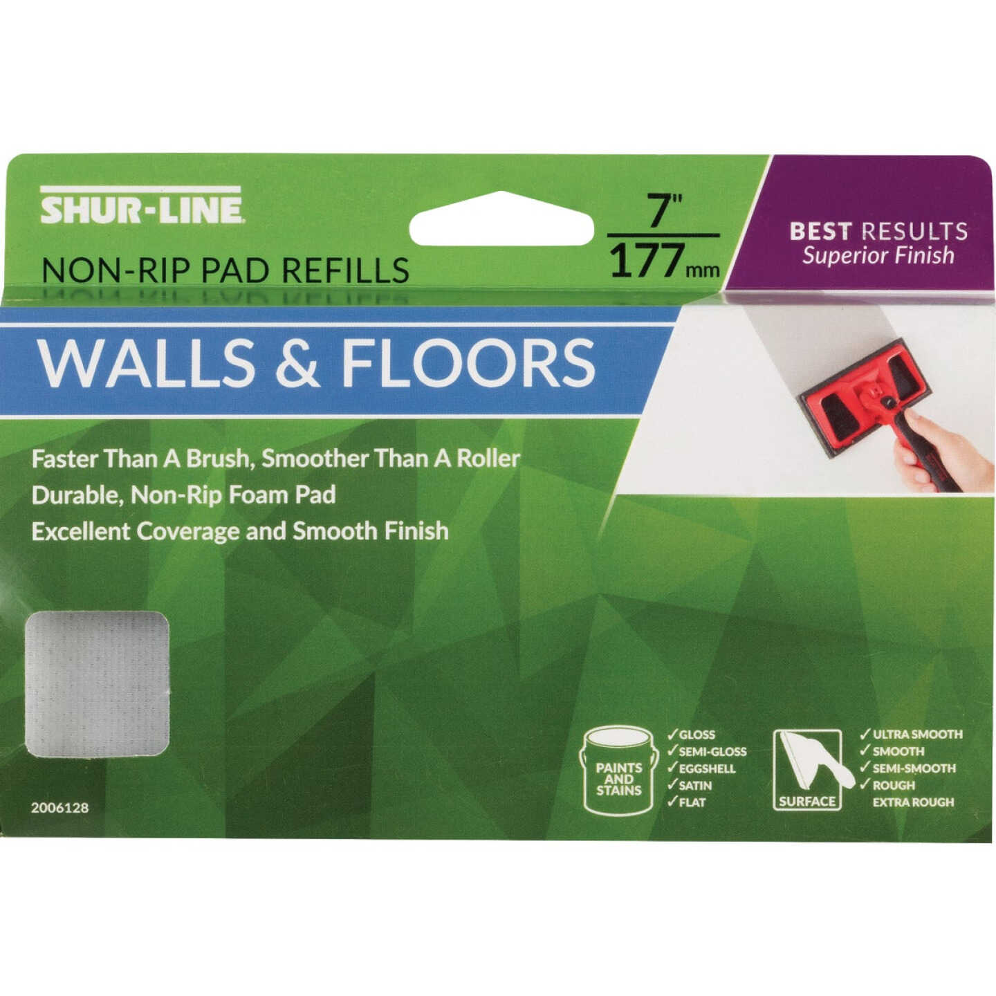 Shur-Line Best 7 In. Best Results Walls & Floors Non-Rip Pad Refills Image 1