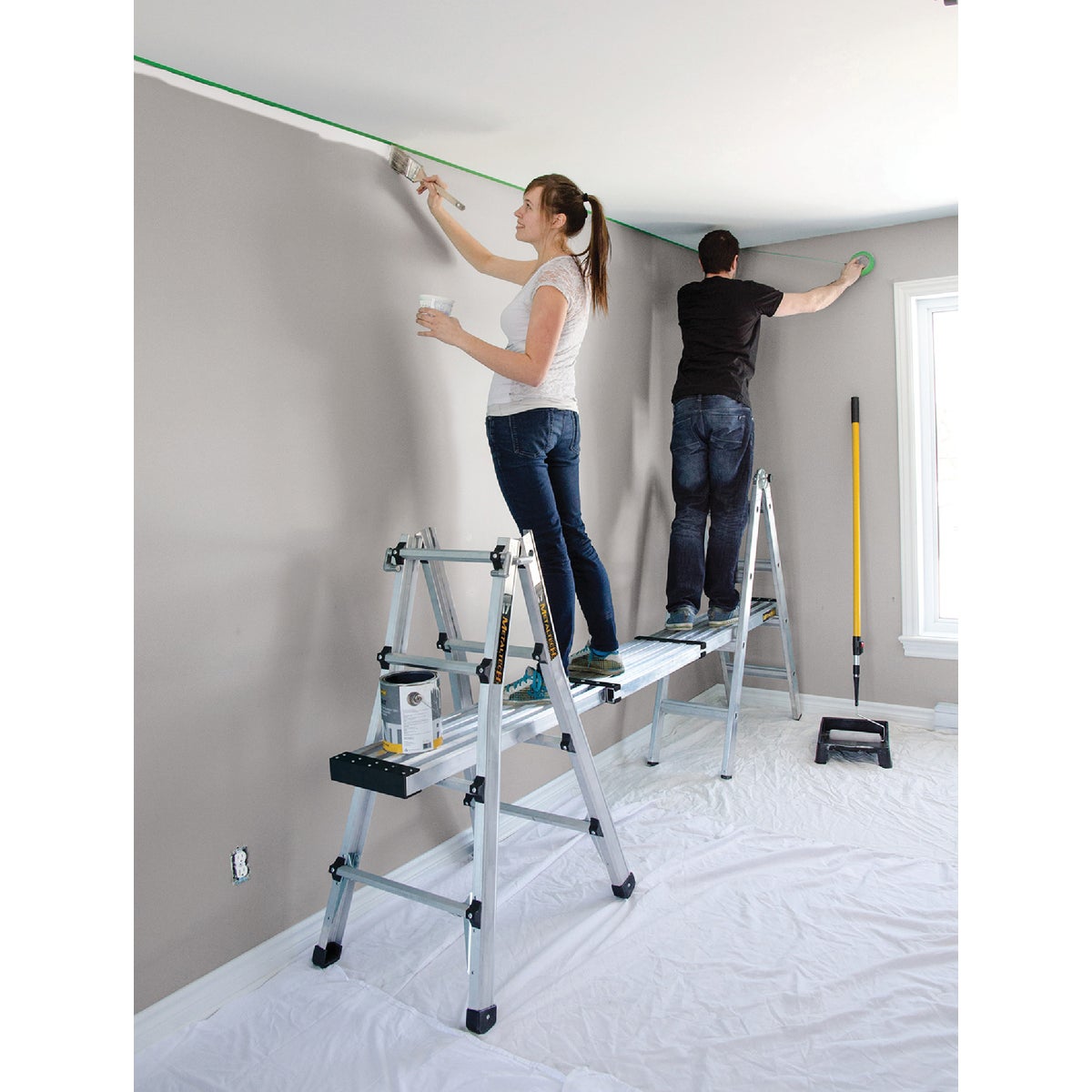 MetalTech 8 Ft. to 13 Ft. Aluminum Telescopic Work Scaffold Plank Image 2