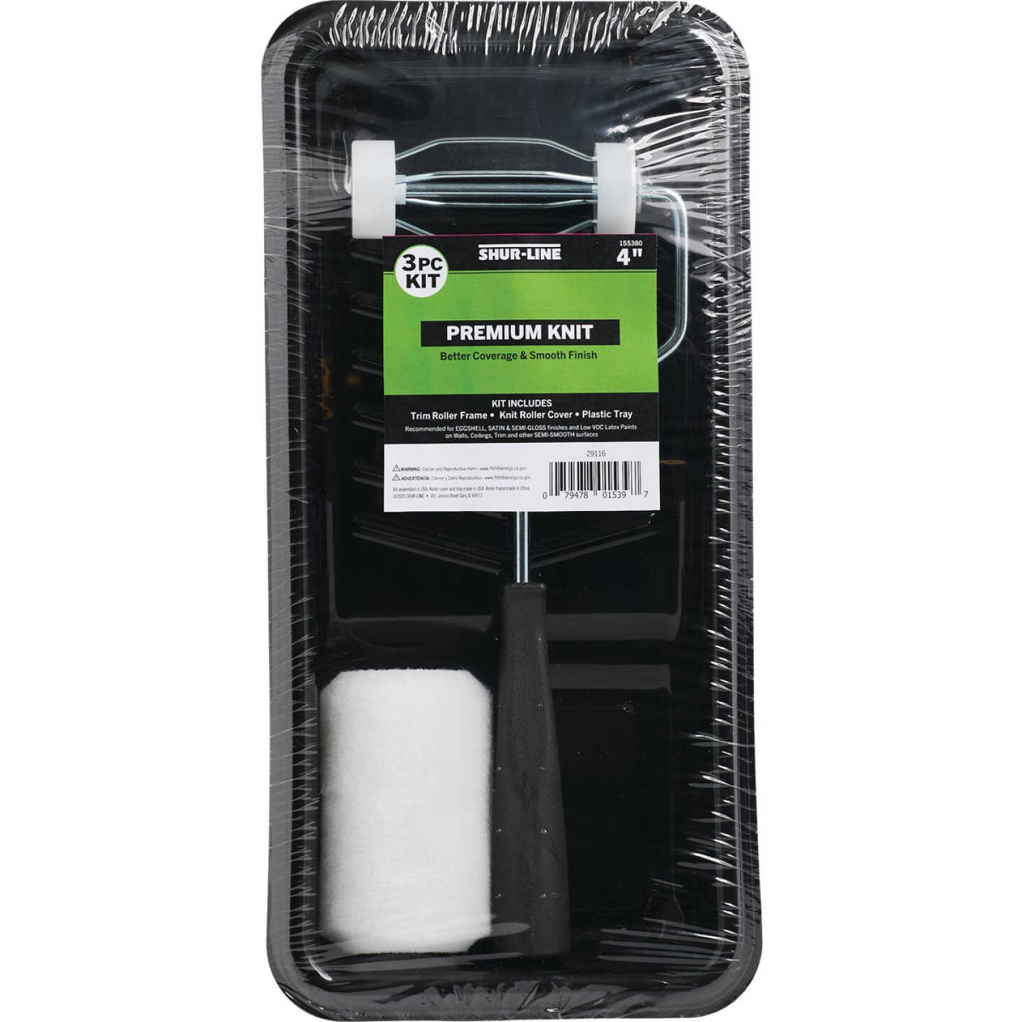 Shur-Line 4 In. x 3/8 In. Trim Kit Roller & Tray Set (3-Piece) Image 1