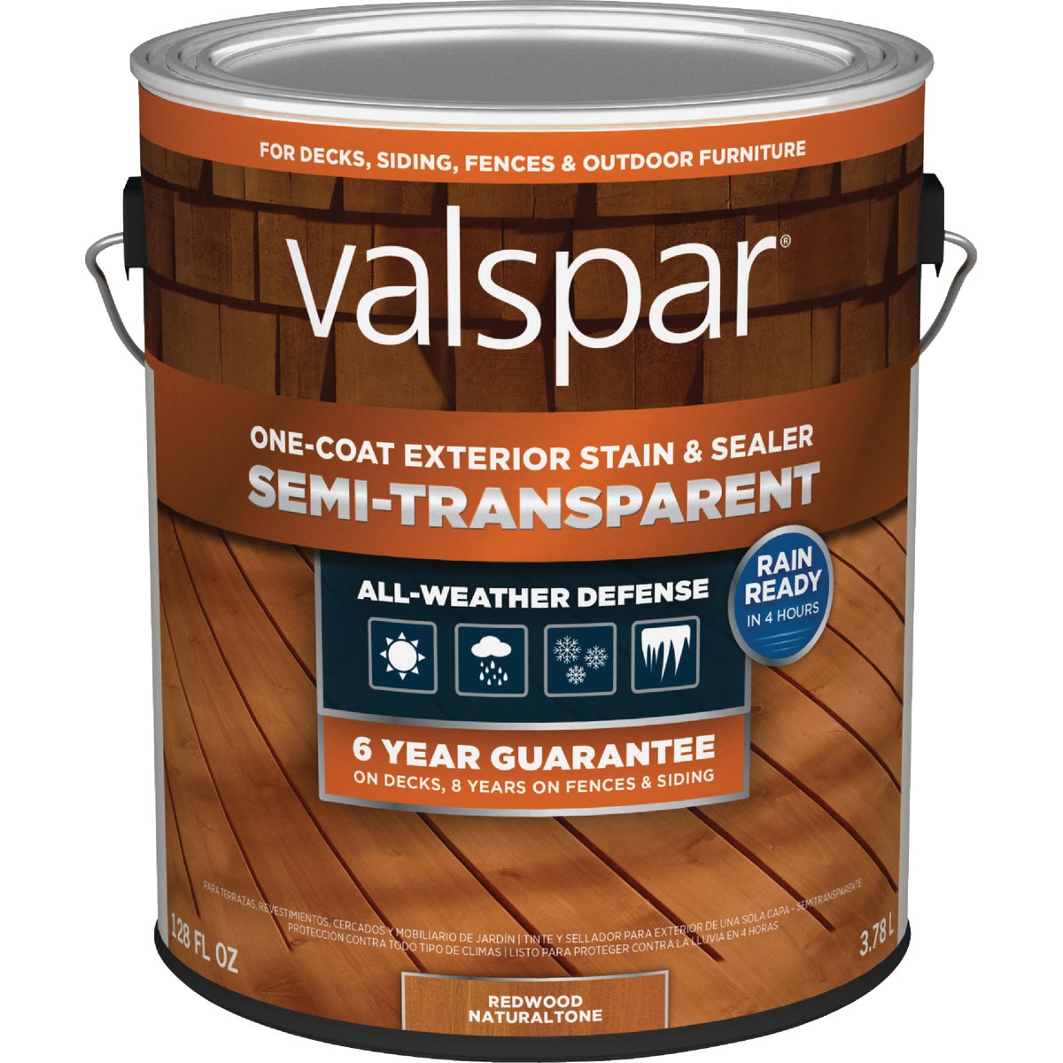 Valspar Semi Transparent Deck Stain, Redwood, 1 Gal. Image 12