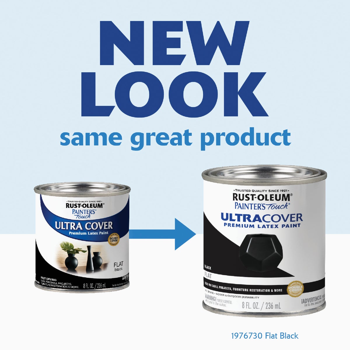 Rust-Oleum Painter's Touch 2X Ultra Cover Premium Latex Paint, Flat Black, 1/2 Pt. Image 2