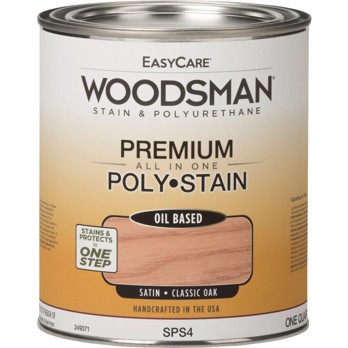 EasyCare Woodsman Satin Polyurethane Stain, Classic Oak, 1 Qt.