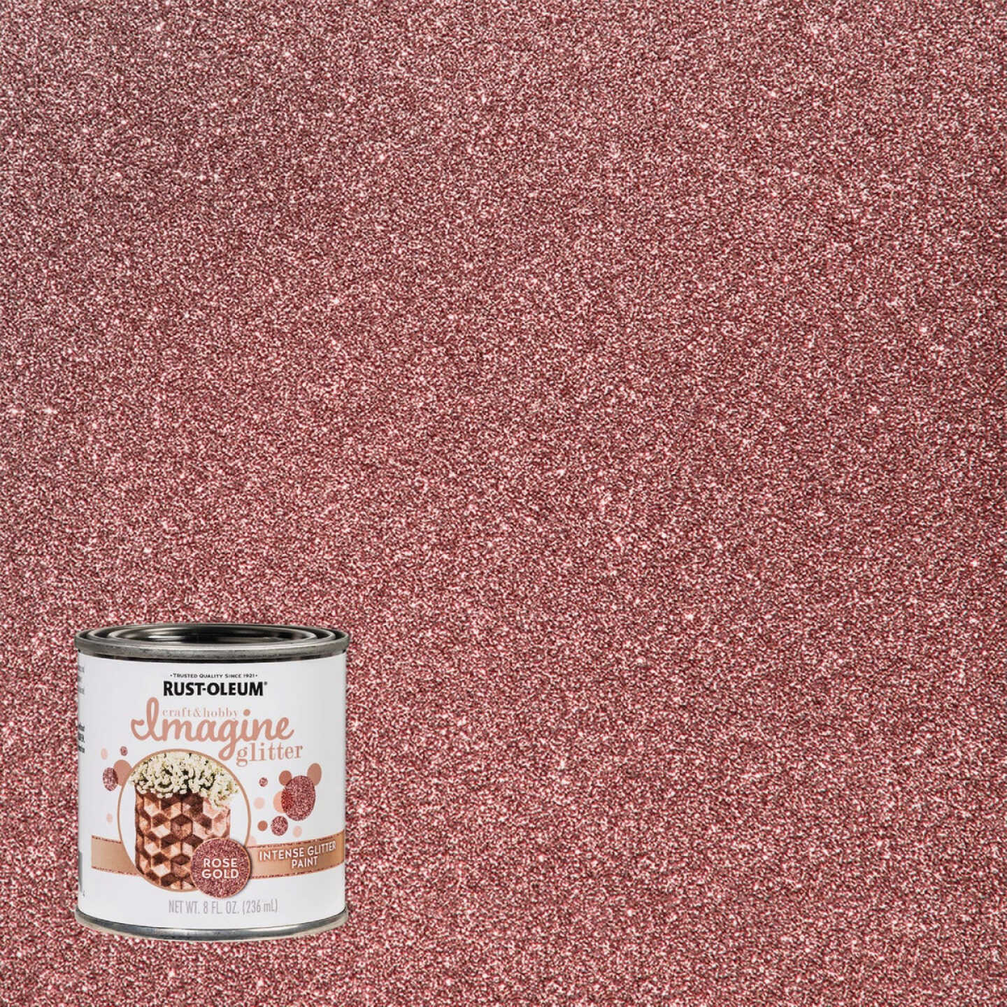 Rust-Oleum Imagine Craft & Hobby 8 Oz. Intense Rose Gold Glitter Paint Image 1