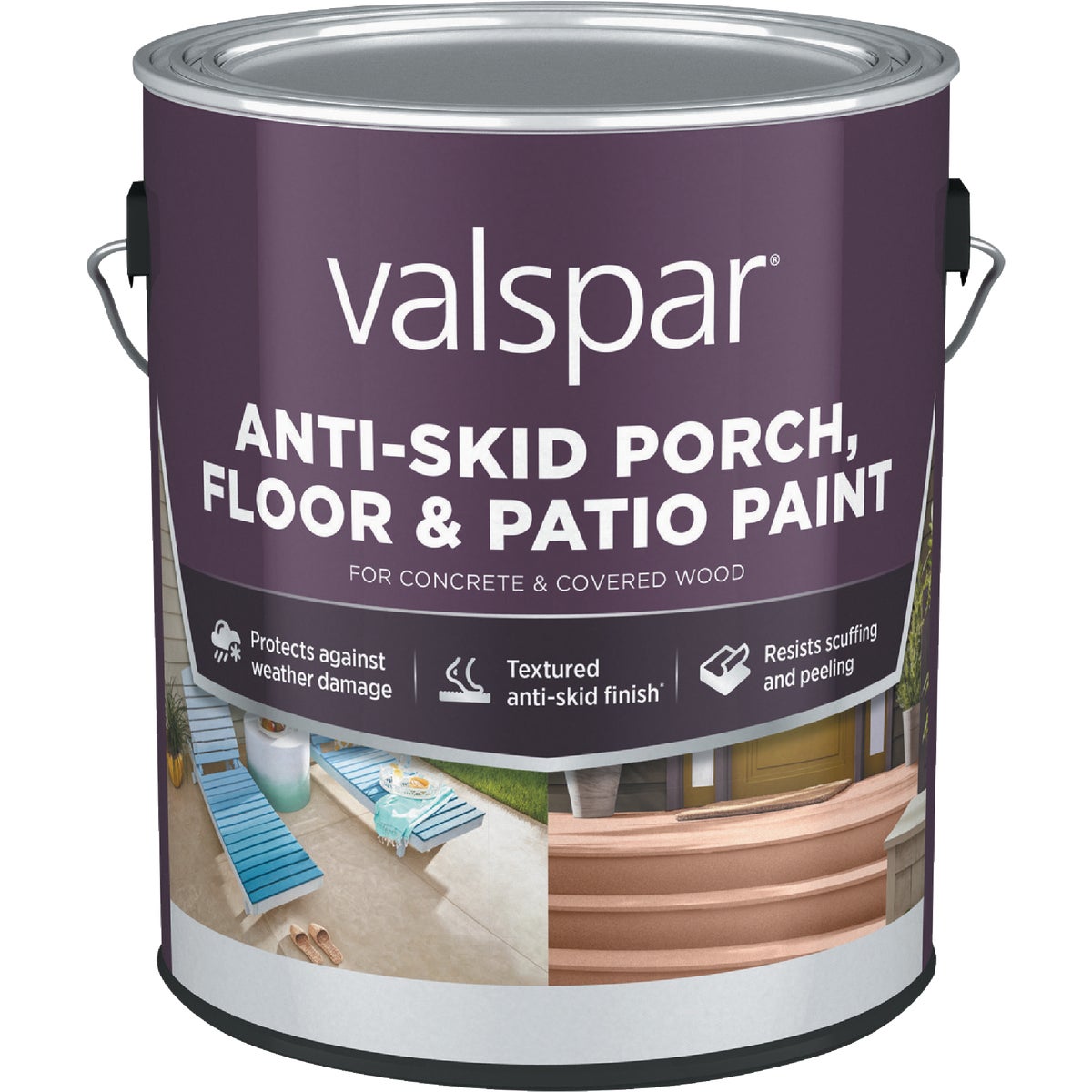 Valspar Anti-Skid Flat Latex Porch, Floor & Patio Paint, Base 4, 1 Gal.