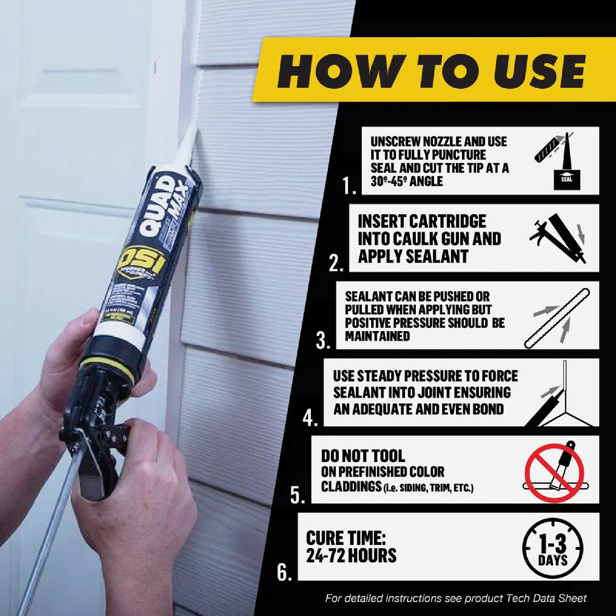 OSI QUAD MAX 9.5 Oz. Window, Door & Siding Sealant, Black Image 4