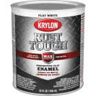 Krylon Rust Tough DTM Oil-Based Flat Rust Control Enamel, White, 1 Qt. Image 1
