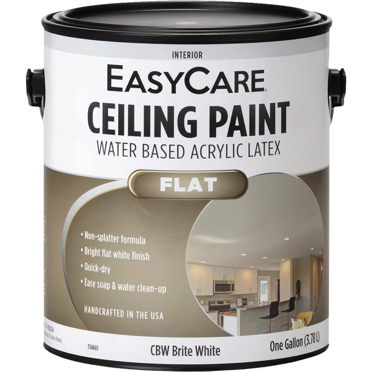 EasyCare Flat Ceiling Interior Paint, Brite White, 1 Gal.
