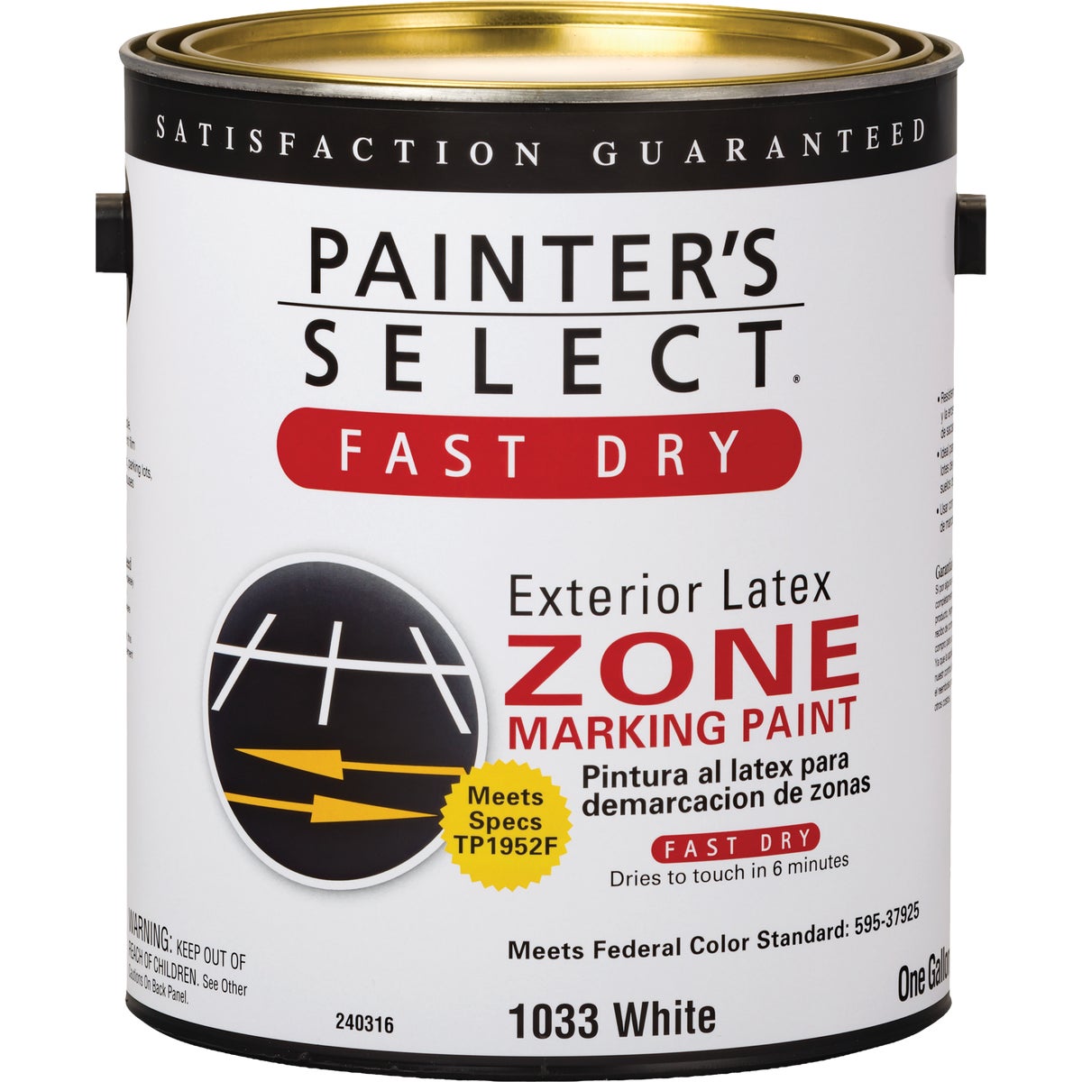 Painter's Select Specialty White Flat Latex Zone Marking Paint, 1 Gal.