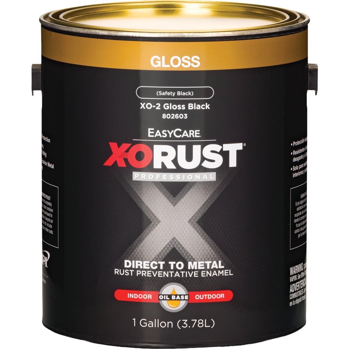 EasyCare X-O Rust Premium 1 Gal. Gloss Black Interior/Exterior Oil-Base Anti-Rust Enamel
