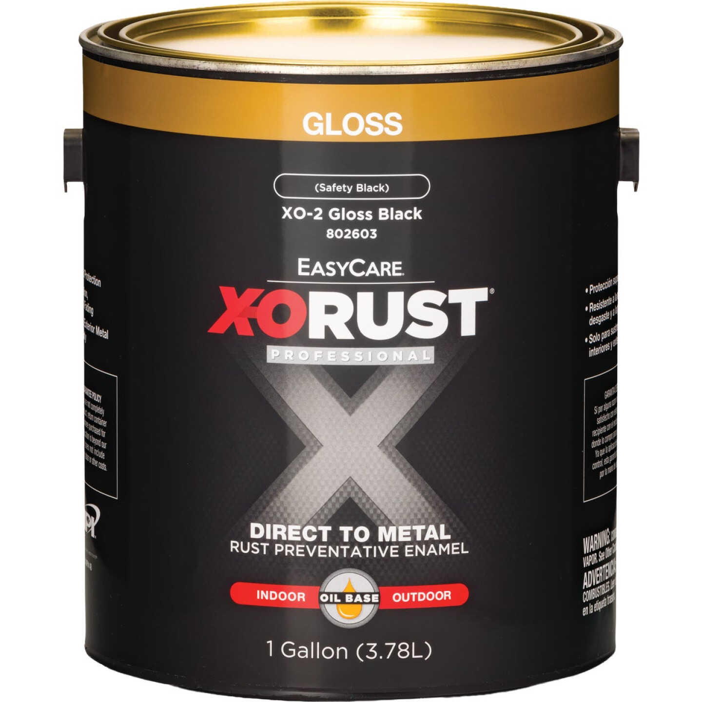 EasyCare X-O Rust Premium 1 Gal. Gloss Black Interior/Exterior Oil-Base Anti-Rust Enamel Image 1
