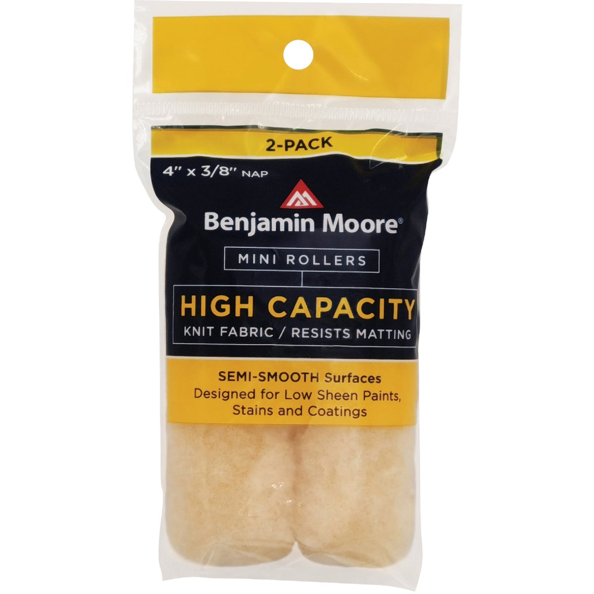 Benjamin Moore 4 In. x 3/8 In. High Capacity Mini Roller Cover (2-Pack) Image 1